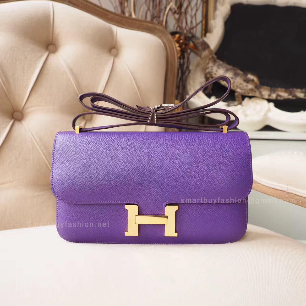 Hermes Constance Elan 25 Bag in 9w Crocus Epsom GHW